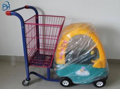 Child Plastic Shopping Trolley with Toy Car