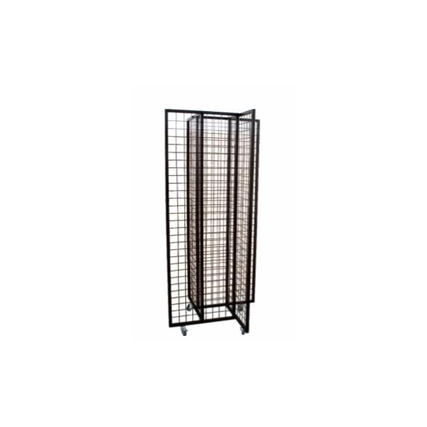 Metal Wire Basket Display Rack with Three Basket and Four Wheels