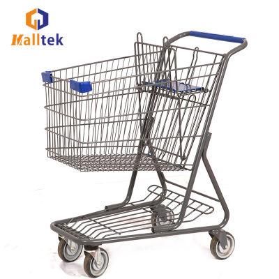 American Style Metal Supermarket Shopping Carts Trolley with Baby Seat