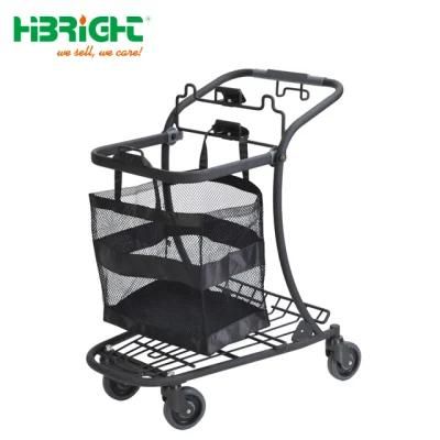 Japanese Style Double Basket Trolley Carts for Grocery Stores