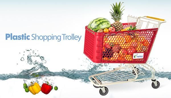 Top Quality Collapsible Foldable Plastic Shopping Cart on Wheels