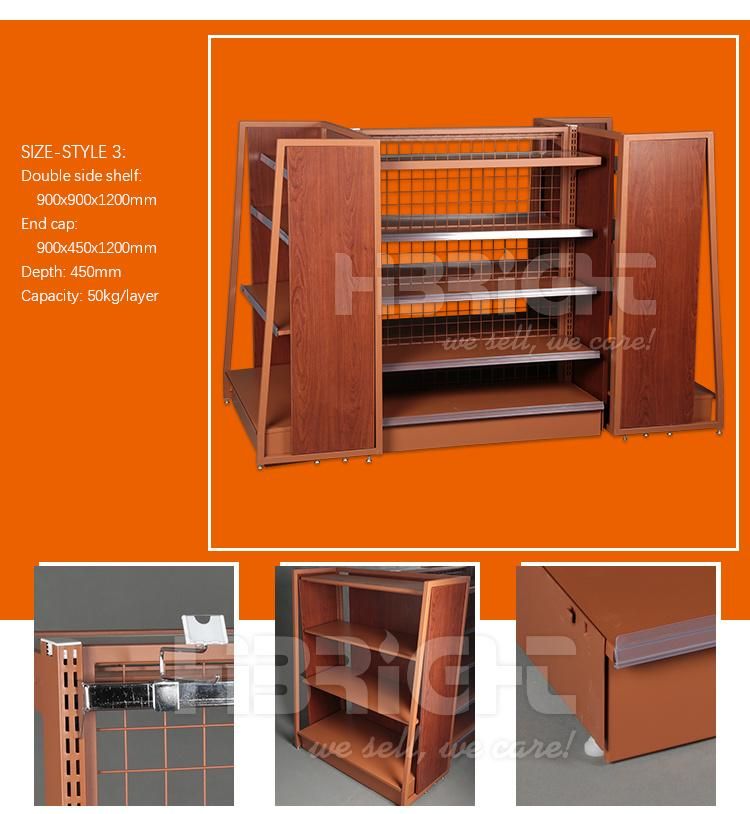 Single Sided Convenient Store Gondola Metal Wall Shelf