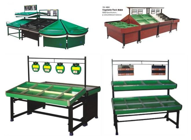 Supermarket Products 3 Layer Vegetable and Fruit Display Racks