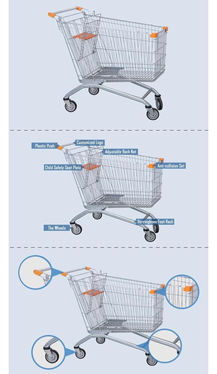 180L Shopping Trolley, Shopping Cart, Supermarket Mall Cart