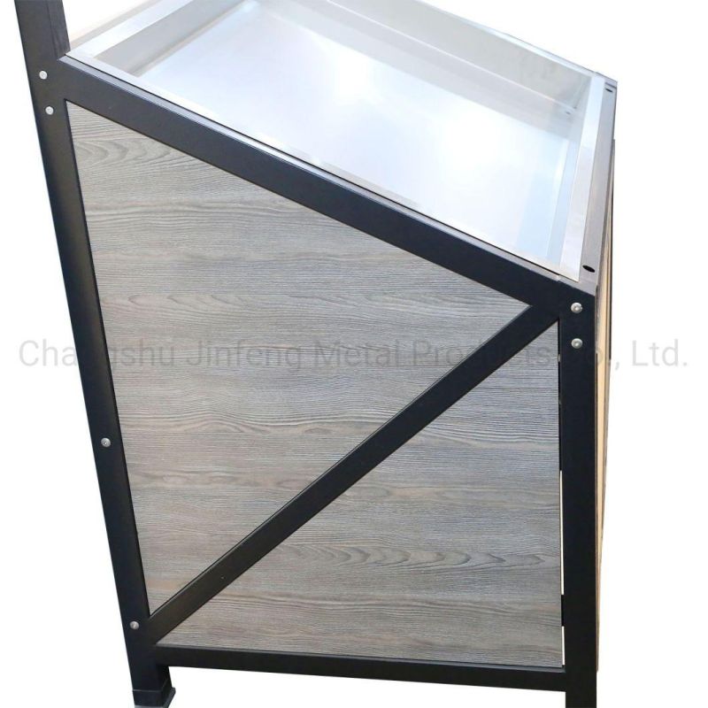 Supermarket Vegetable Rack Fruits Display Shelf with Stainless Steel Basin