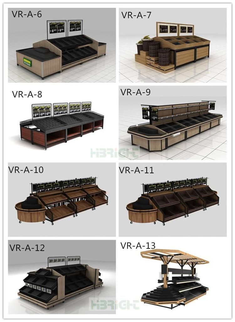 Supermarket Fashion Vegetable and Fruit Display Rack