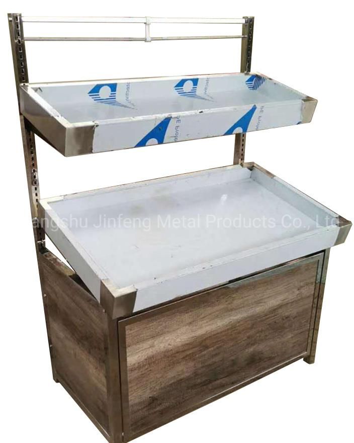 Supermarket Metal Fruit Fresh Display Shelf Covenience Store Display Stand