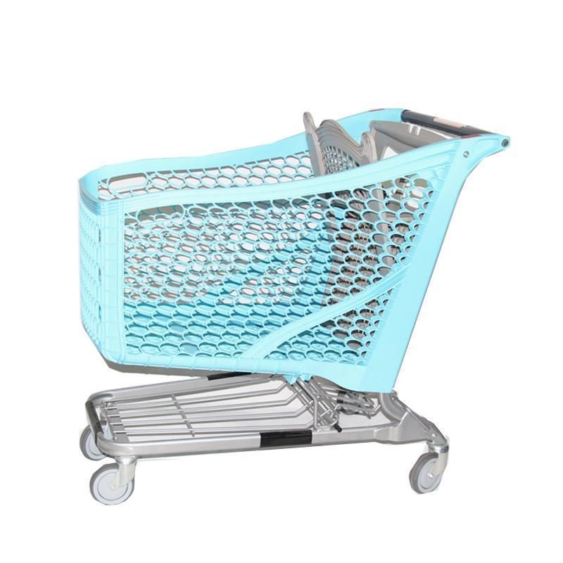 High Quality New Supermarket Plastic Hand Push Cart Shopping Trolley