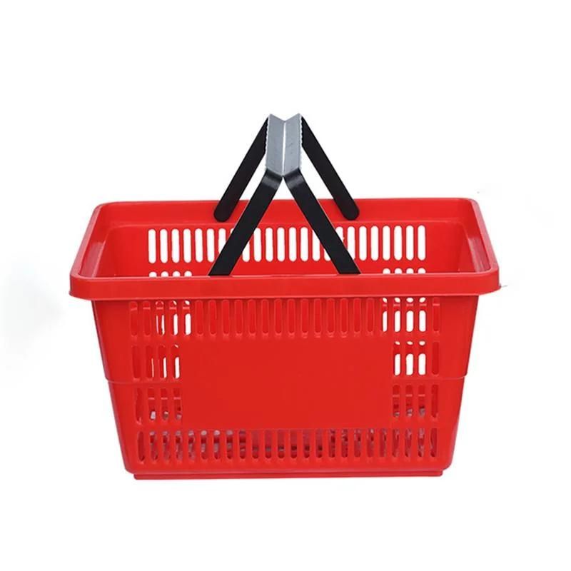 Factory Sale Plastic Supermarket Shopping Basket with Handle Sale Basket