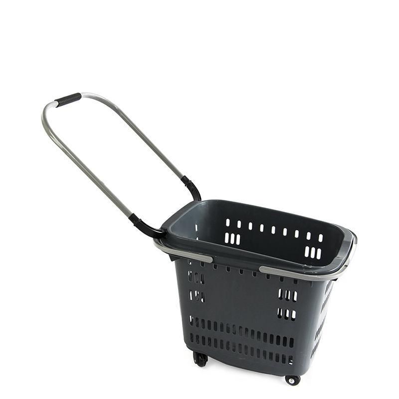 Professional Supermarket Shopping Basket Wheels Shopping Basket with Handle Wheels for Sale