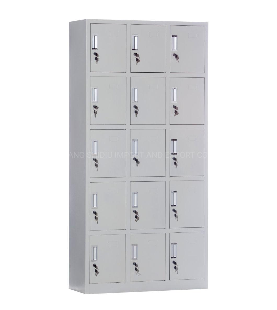 Classic 3 Columns 15 Doors Box Locker with Cam Lock for Shoes/Books