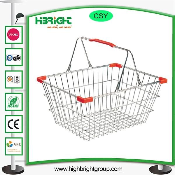 Golden Color Cosmetic Shop Metal Wire Shopping Basket