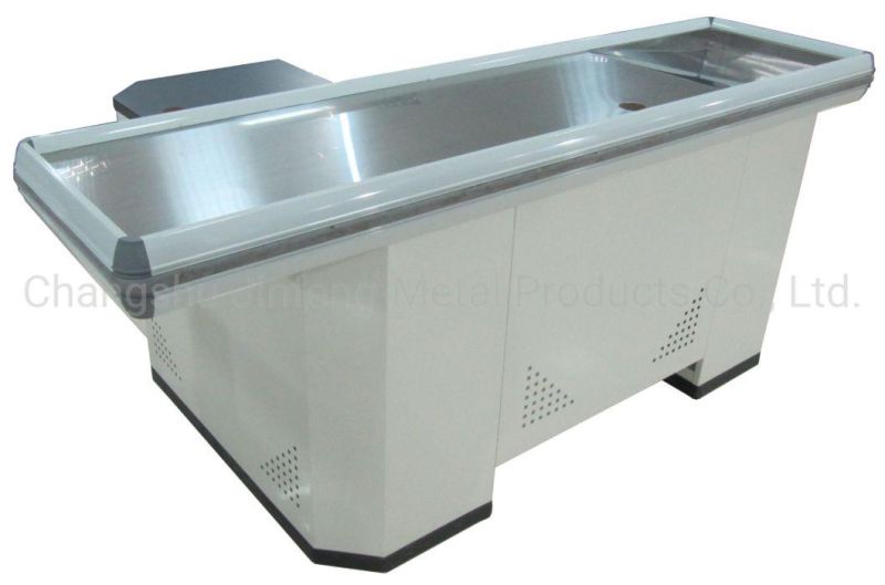 Supermarket Checkout Counter Store Fixture Metal Cashier Table