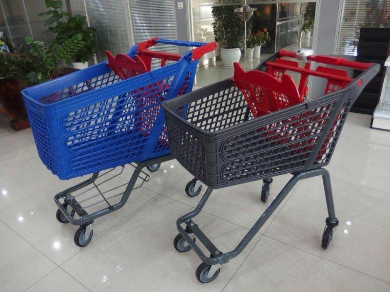 New Product Plastic Supermarket Shopping Trolley From Changshu Factory