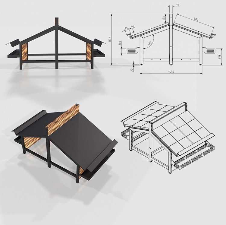 Supermarket Wooden Display Shelves for Vegetable