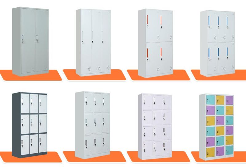 Knock Down 9 Door Metal Storage Cabinets School Locker