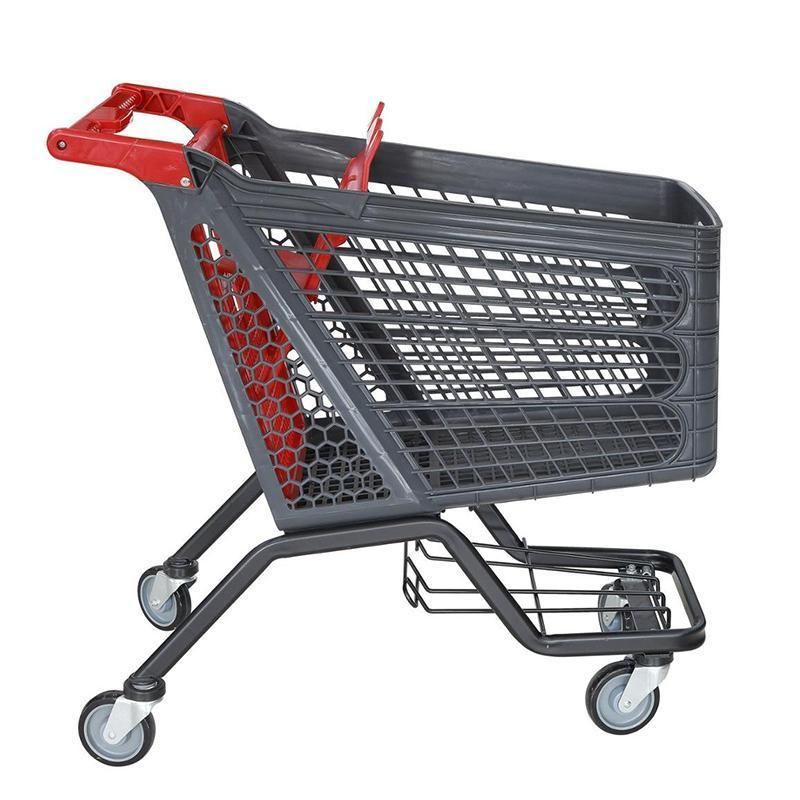 Hot Selling Plastic Shopping Trolley Supermarket Equipment Shopping Cart