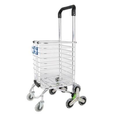 Factory High Quality Aluminum Carro Plegable Light Folding Grocery Cart Food Trolleys