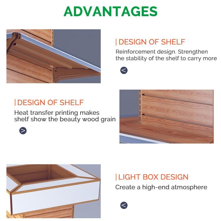 Supermarket Column Cover Slat Wall Gondola Shelving Display Rack