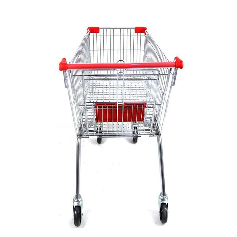 Supermarket Shopping Cart Metal Custom Trolley with Wheels