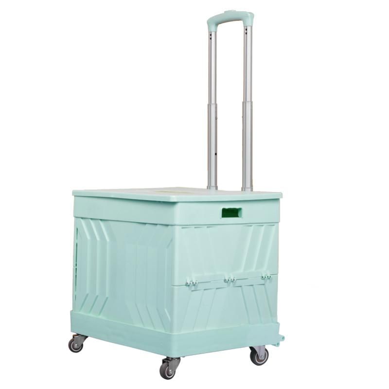 Environment Friendly Supermarket Folding Plastic Utility Cart Foldable Box Trolleys