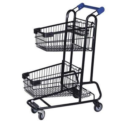 Wholesale 2-Layer Shopping Trolley Double Basket Trolley