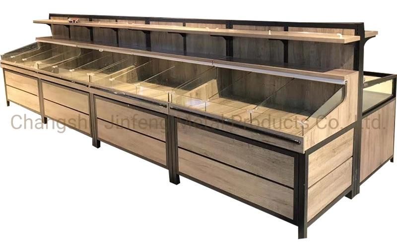 Supermarket Wooden Display Shelves for Snacks