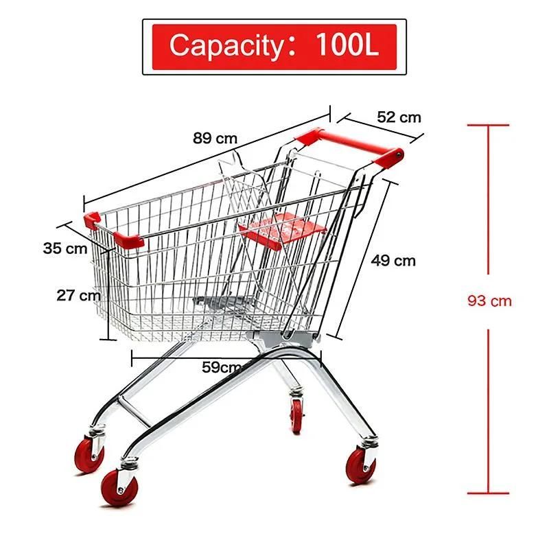 China Manufacturer Pull Along Shopping Trolley for Supermarket