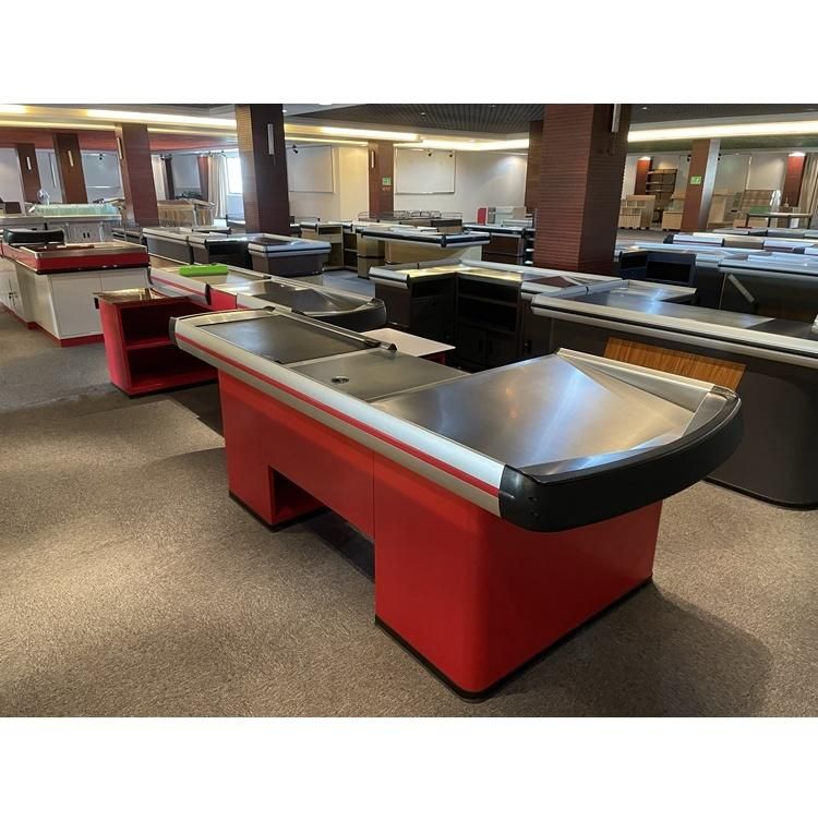 Retail Store Stainless Checkout Counter with Keyboard Holder