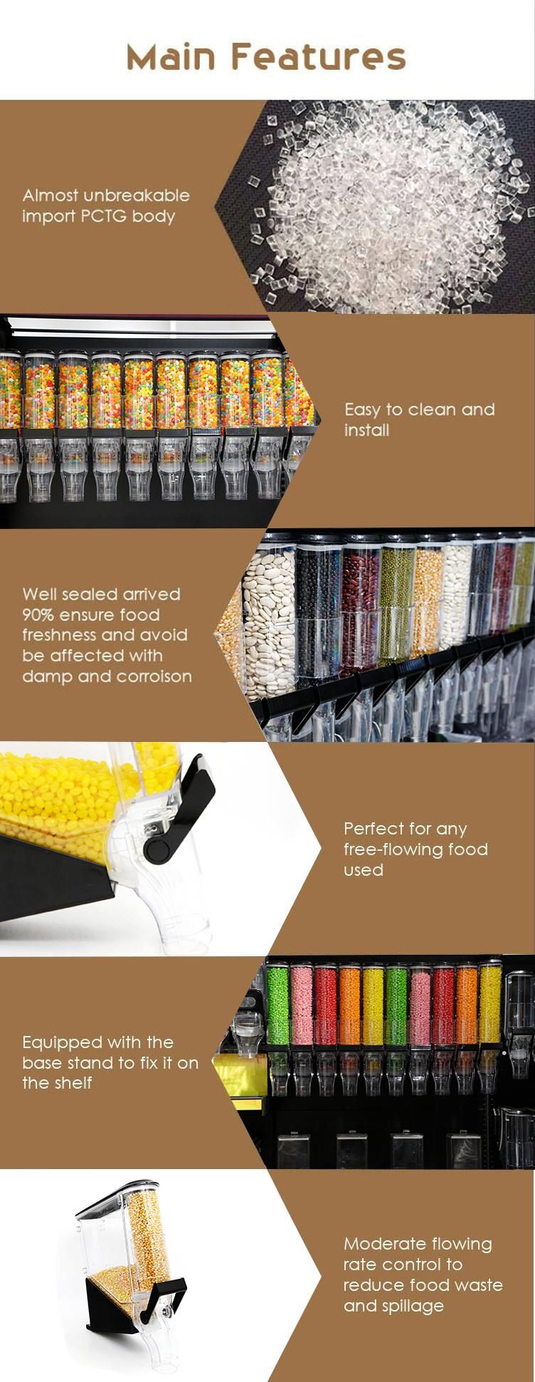 Plastic Wholesale Gravity Bulk Food Dispenser Gravity Bins Cereal Dispenser