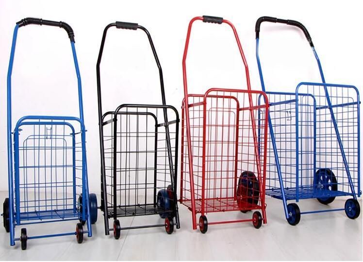 Factory Collapsible Grocery Cart Shopping Trolley with Stair Climbing Wheels for Seniors