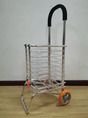 China Manufacturer Aluminum Foldable Shopping Cart with Two Swivel Wheels