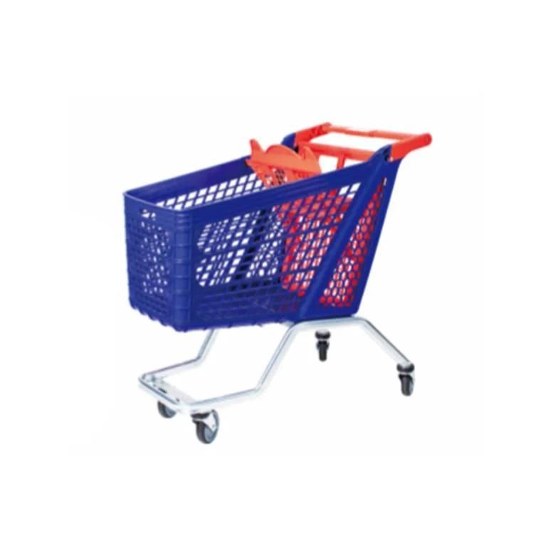 Factory Supplier Wholesale Plastic Trolley Cart Shupermarket Trolley