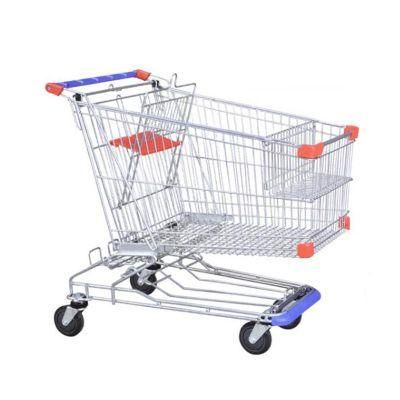 Rolling Plastic Pull Shopping Trolley/Cart for Supermarket