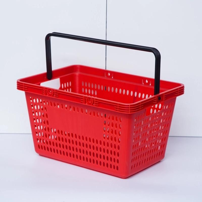 Supermarket Plastic Shopping Basket with Handle