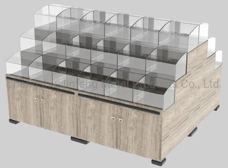 Supermarket Wooden Bin Display Cabinet for Bulk Food