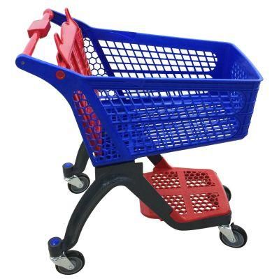 Supermarket Push Cart Retail Grocery All-Plastic Shopping Trolley