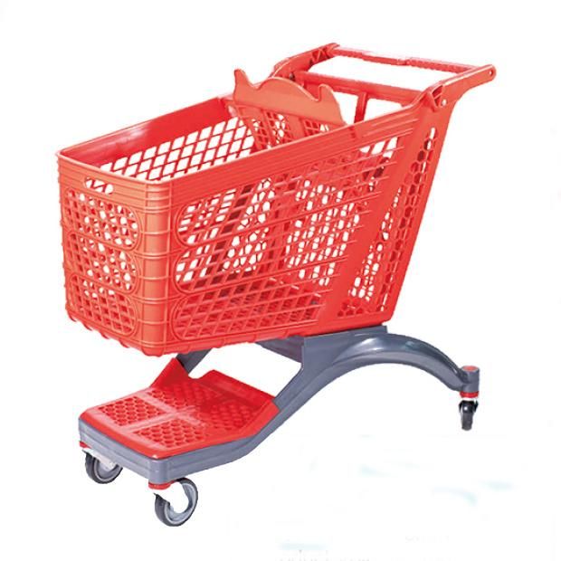 Plastic Supermarket Wheeled Shopping Hand Trolley Cart