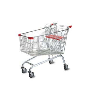 High Quality 190L Double Child Seat Plate Galvanized Shopping Trolley