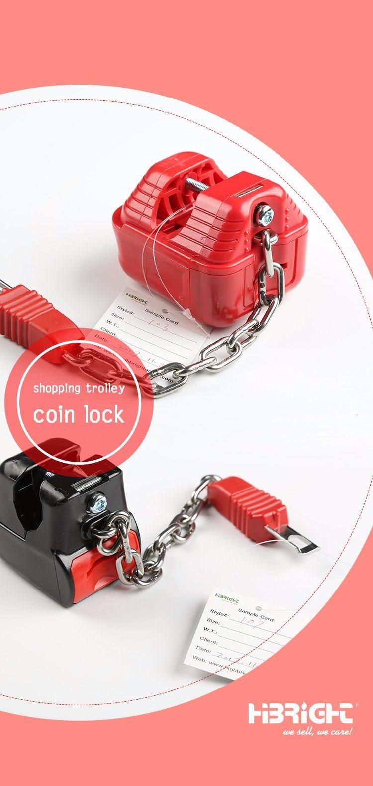 Shopping Trolley Handle Plastic Coin Lock for Supermrket