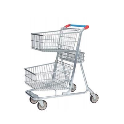 Hot Sale Low Price Australian Style Double Basket Galvanized Trolley