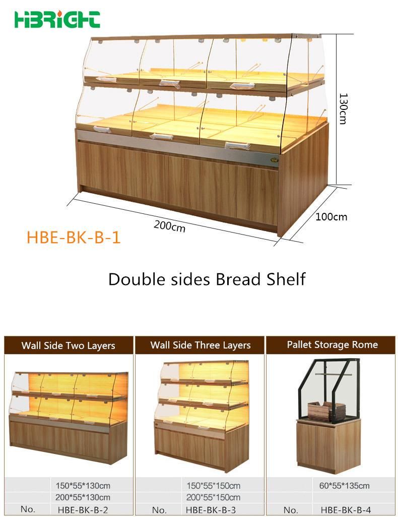 Wood Bread Display Stand Bakery Candy Display Rack