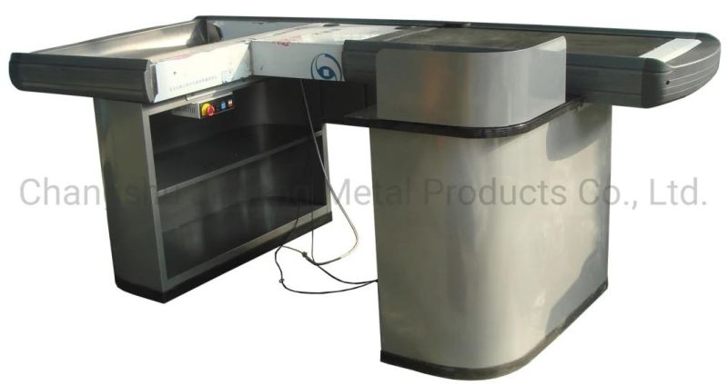 Supermarket & Store Fixture Checkout Counter with Conveyor Belt