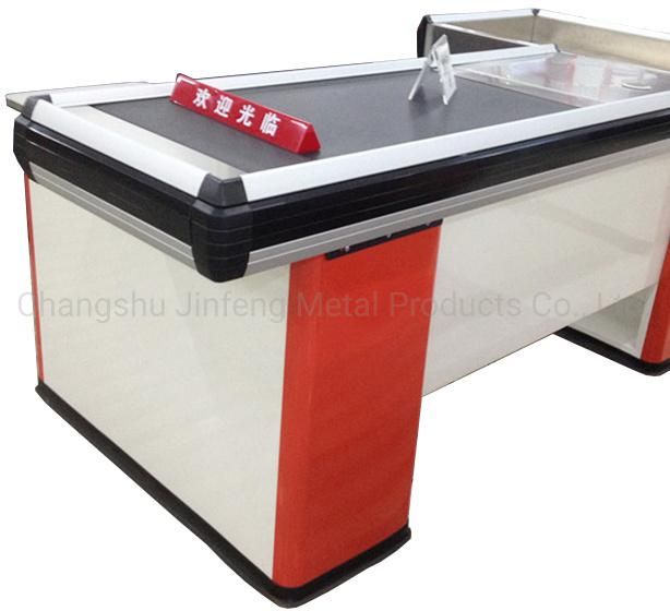 Supermarket & Store Cashier Desk with Conveyor Belt