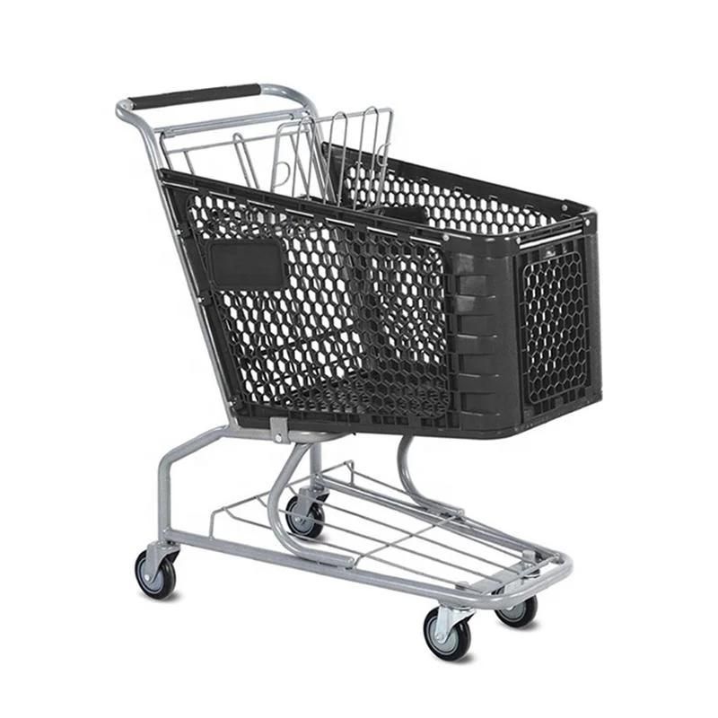 Large Size Plastic Fold Away Crate Trolley Shopping Trolley with Folding Plastic Box