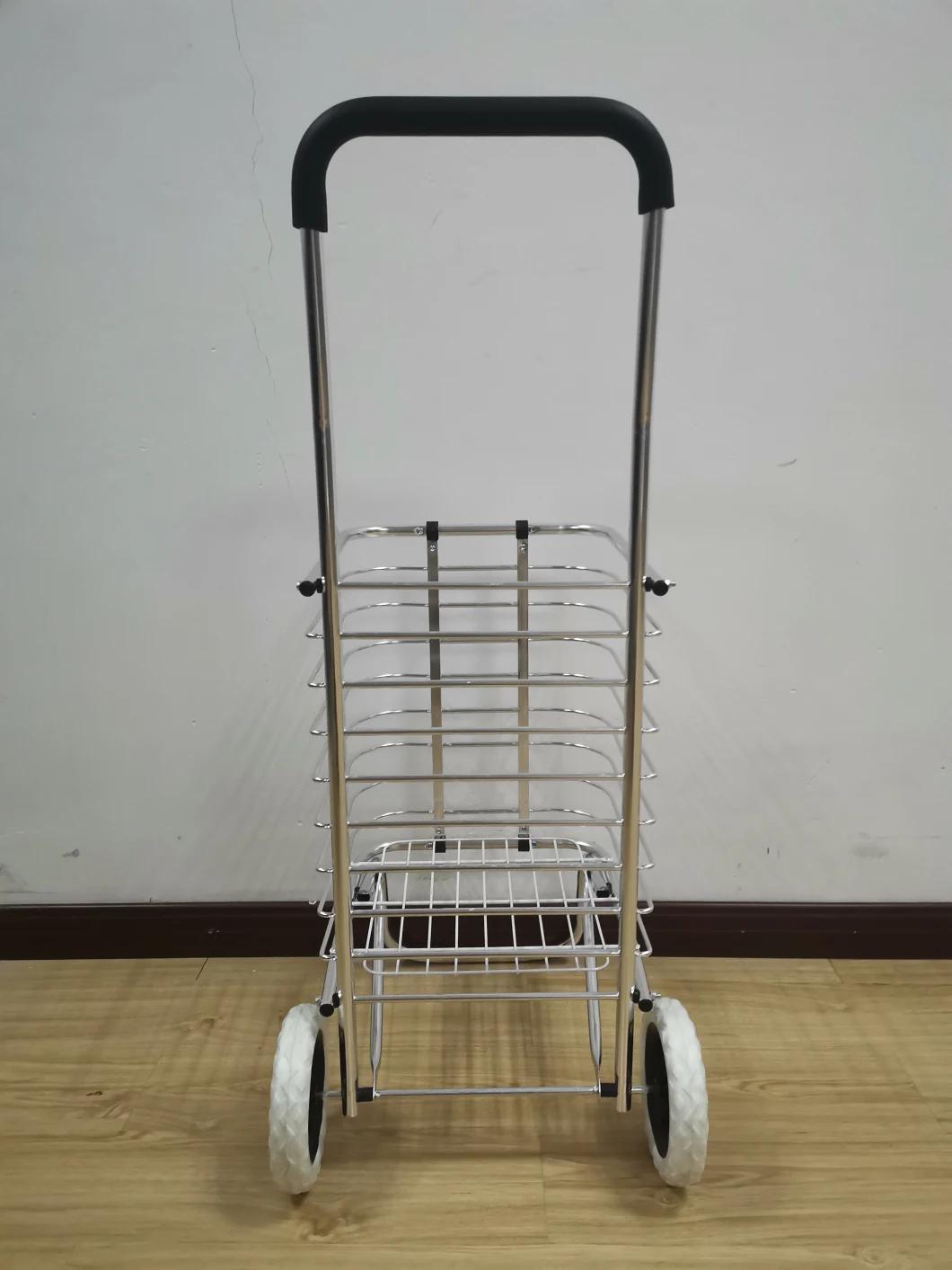 China Wholesale Convenience Store Aluminum Folding Portable Shopping Cart