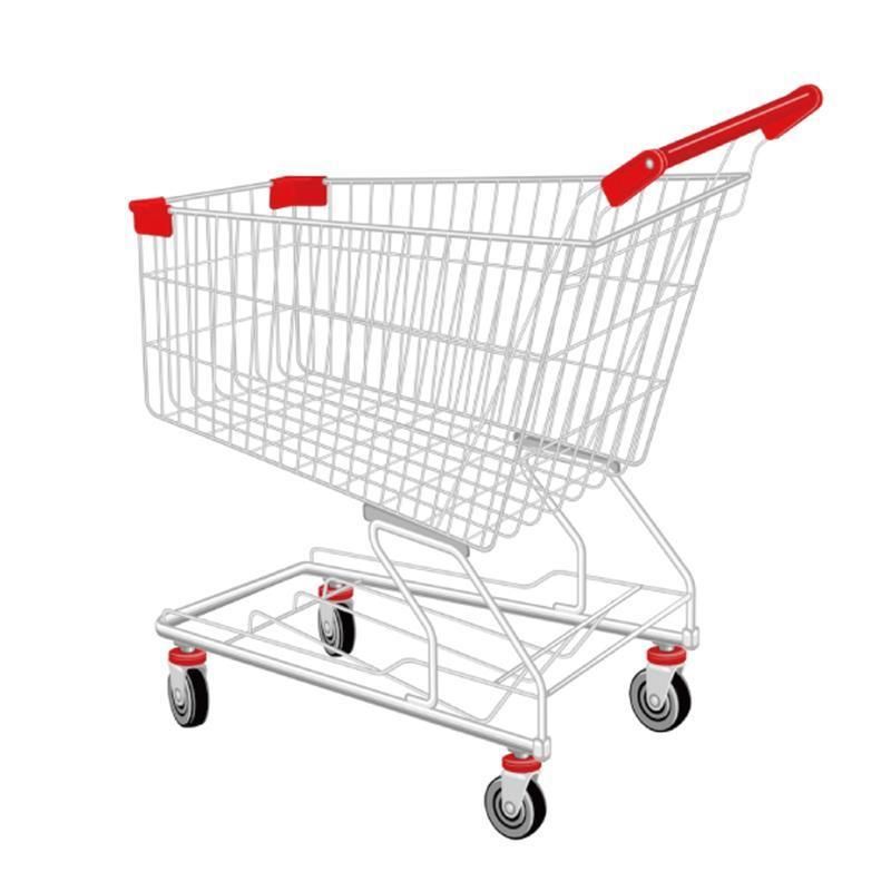 China Supplier Metal Two Tier Shopping Trolley for Supermarket