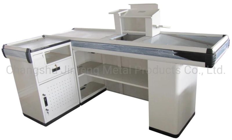 Supermarket Checkout Counter Metal Cashier Desk Jf-Cc-085