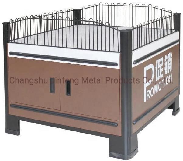 Supermarket Equipment Metallic Shelf Rack Promotional Table