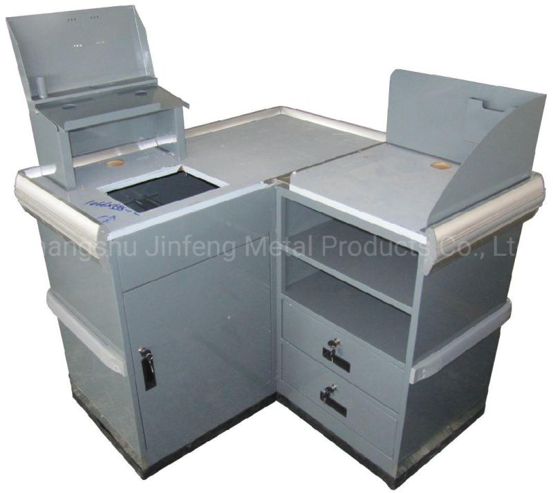 Supermarket Cashier Table Shop Metal Cashier Desk